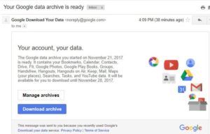 backup of Gmail data