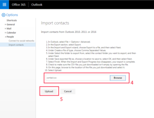 export contact from thunderbird to office 365