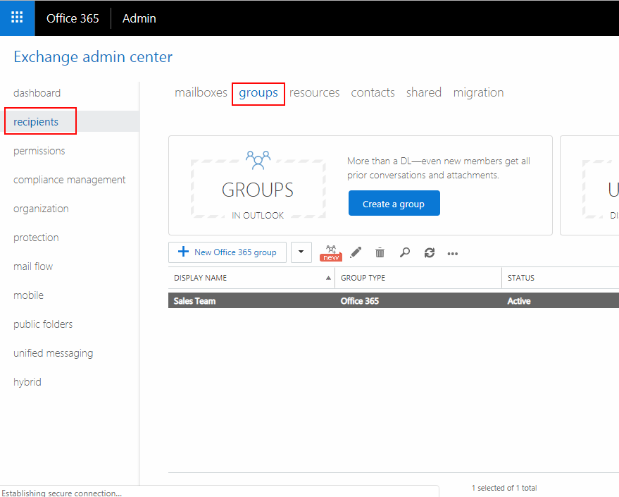 create distribution list in office 365